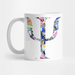 Barcelona Gaudi Mosaic Psi Sorority Letter Sticker Mug